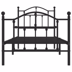 vidaXL Metal Bed Frame Bedroom Platform Bed Base Bedstead Mattress Foundation - black, 90 x 190/with headboard & footboard - Additional view 4