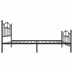 vidaXL Metal Bed Frame Bedroom Platform Bed Base Bedstead Mattress Foundation - black, 90 x 200/with headboard & footboard - Additional view 5