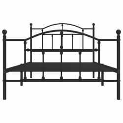 vidaXL Metal Bed Frame Bedroom Platform Bed Base Bedstead Mattress Foundation - black, 107 x 203/with headboard & footboard - Additional view 4