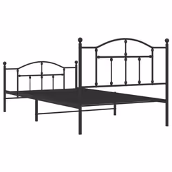 vidaXL Metal Bed Frame Bedroom Platform Bed Base Bedstead Mattress Foundation - black, 107 x 203/with headboard & footboard - Additional view 6