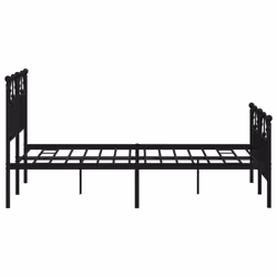 vidaXL Metal Bed Frame Bedroom Platform Bed Base Bedstead Mattress Foundation - black, 120 x 190/with headboard & footboard - Additional view 5