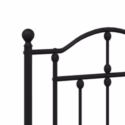 vidaXL Metal Bed Frame Bedroom Platform Bed Base Bedstead Mattress Foundation - black, 135 x 190/with headboard & footboard - Additional view 7