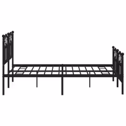 vidaXL Metal Bed Frame Bedroom Platform Bed Base Bedstead Mattress Foundation - black, 140 x 190/with headboard & footboard - Additional view 5