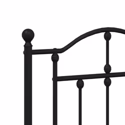 vidaXL Metal Bed Frame Bedroom Platform Bed Base Bedstead Mattress Foundation - black, 140 x 190/with headboard & footboard - Additional view 7