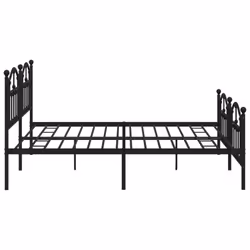 vidaXL Metal Bed Frame Bedroom Platform Bed Base Bedstead Mattress Foundation - black, 200 x 200/with headboard & footboard - Additional view 5