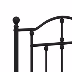 vidaXL Metal Bed Frame Bedroom Platform Bed Base Bedstead Mattress Foundation - black, 200 x 200/with headboard & footboard - Additional view 7