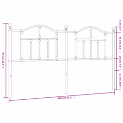 vidaXL Metal Headboard for Bedroom Bed Header Bed Headboard Tall Headboard - black, 160 cm - Additional view 3