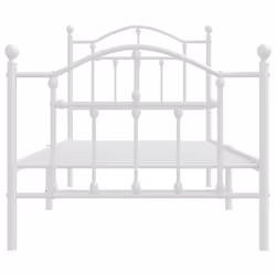 vidaXL Metal Bed Frame Bedroom Platform Bed Base Bedstead Mattress Foundation - white, 90 x 190/with headboard & footboard - Additional view 4