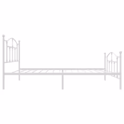 vidaXL Metal Bed Frame Bedroom Platform Bed Base Bedstead Mattress Foundation - white, 90 x 190/with headboard & footboard - Additional view 5