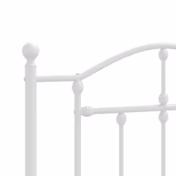 vidaXL Metal Bed Frame Bedroom Platform Bed Base Bedstead Mattress Foundation - white, 90 x 190/with headboard & footboard - Additional view 7