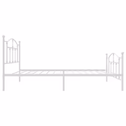 vidaXL Metal Bed Frame Bedroom Platform Bed Base Bedstead Mattress Foundation - white, 90 x 200/with headboard & footboard - Additional view 5
