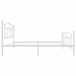 vidaXL Metal Bed Frame Bedroom Platform Bed Base Bedstead Mattress Foundation - white, 100 x 190/with headboard & footboard - Additional view 5