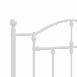 vidaXL Metal Bed Frame Bedroom Platform Bed Base Bedstead Mattress Foundation - white, 100 x 190/with headboard & footboard - Additional view 7