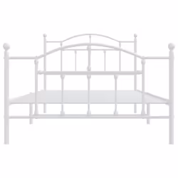 vidaXL Metal Bed Frame Bedroom Platform Bed Base Bedstead Mattress Foundation - white, 107 x 203/with headboard & footboard - Additional view 4