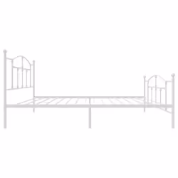 vidaXL Metal Bed Frame Bedroom Platform Bed Base Bedstead Mattress Foundation - white, 107 x 203/with headboard & footboard - Additional view 5