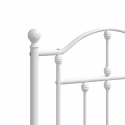 vidaXL Metal Bed Frame Bedroom Platform Bed Base Bedstead Mattress Foundation - white, 120 x 200/with headboard & footboard - Additional view 7