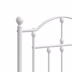 vidaXL Metal Bed Frame Bedroom Platform Bed Base Bedstead Mattress Foundation - white, 150 x 200/with headboard & footboard - Additional view 7