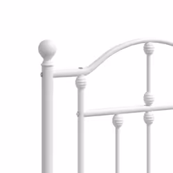 vidaXL Metal Bed Frame Bedroom Platform Bed Base Bedstead Mattress Foundation - white, 200 x 200/with headboard & footboard - Additional view 7