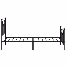 vidaXL Metal Bed Frame Bedroom Bed Base Bedstead Metal Matress Foundation - black, 100 x 190 cm/with headboard & footboard - Additional view 6