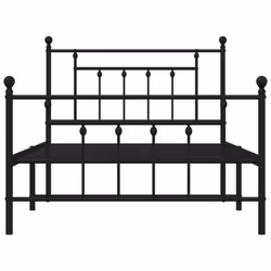 vidaXL Metal Bed Frame Bedroom Bed Base Bedstead Metal Matress Foundation - black, 100 x 200 cm/with headboard & footboard - Additional view 5