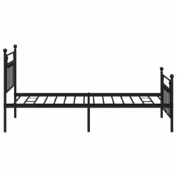 vidaXL Metal Bed Frame Bedroom Bed Base Bedstead Metal Matress Foundation - black, 100 x 200 cm/with headboard & footboard - Additional view 6