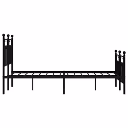 vidaXL Metal Bed Frame Bedroom Bed Base Bedstead Metal Matress Foundation - black, 120 x 190 cm/with headboard & footboard - Additional view 6