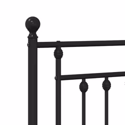 vidaXL Metal Bed Frame Bedroom Bed Base Bedstead Metal Matress Foundation - black, 150 x 200 cm/with headboard & footboard - Additional view 8