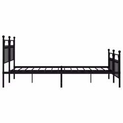 vidaXL Metal Bed Frame Bedroom Bed Base Bedstead Metal Matress Foundation - black, 180 x 200 cm/with headboard & footboard - Additional view 5