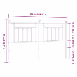 vidaXL Metal Headboard Bed Header Bed Headboard Black Headboard Black 80 cm - black, 160 cm - Additional view 6