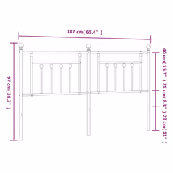 vidaXL Metal Headboard Bed Header Bed Headboard Black Headboard Black 80 cm - black, 180 cm - Additional view 3