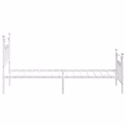 vidaXL Metal Bed Frame Bedroom Bed Base Bedstead Metal Matress Foundation - white, 90 x 190 cm/with headboard & footboard - Additional view 6