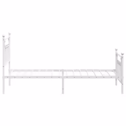 vidaXL Metal Bed Frame Bedroom Bed Base Bedstead Metal Matress Foundation - white, 90 x 200 cm/with headboard & footboard - Additional view 6