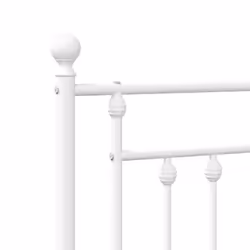 vidaXL Metal Bed Frame Bedroom Bed Base Bedstead Metal Matress Foundation - white, 90 x 200 cm/with headboard & footboard - Additional view 8