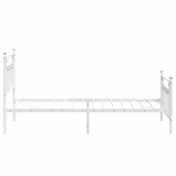 vidaXL Metal Bed Frame Bedroom Bed Base Bedstead Metal Matress Foundation - white, 100 x 190 cm/with headboard & footboard - Additional view 6