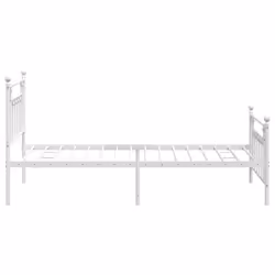 vidaXL Metal Bed Frame Bedroom Bed Base Bedstead Metal Matress Foundation - white, 100 x 200 cm/with headboard & footboard - Additional view 6