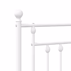 vidaXL Metal Bed Frame Bedroom Bed Base Bedstead Metal Matress Foundation - white, 100 x 200 cm/with headboard & footboard - Additional view 8