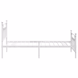 vidaXL Metal Bed Frame Bedroom Bed Base Bedstead Metal Matress Foundation - white, 107 x 203 cm/with headboard & footboard - Additional view 6