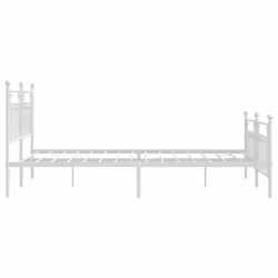 vidaXL Metal Bed Frame Bedroom Bed Base Bedstead Metal Matress Foundation - white, 183 x 213 cm/with headboard & footboard - Additional view 6