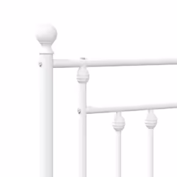 vidaXL Metal Bed Frame Bedroom Bed Base Bedstead Metal Matress Foundation - white, 200 x 200 cm/with headboard & footboard - Additional view 8