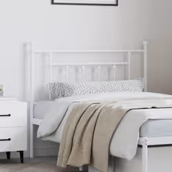 vidaXL Metal Headboard Bed Header Bed Headboard Black Headboard Black 80 cm - white, 107 cm - Additional view 2