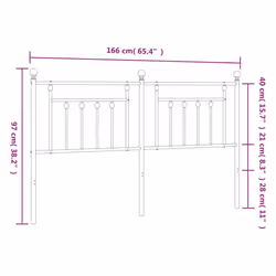 vidaXL Metal Headboard Bed Header Bed Headboard Black Headboard Black 80 cm - white, 160 cm - Additional view 3