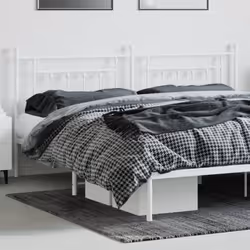 vidaXL Metal Headboard Bed Header Bed Headboard Black Headboard Black 80 cm - white, 200 cm - Additional view 2