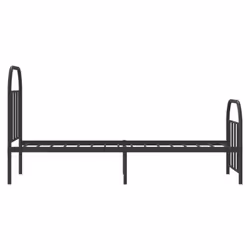 vidaXL Metal Bed Frame Bedroom Bed Base Bedstead Metal Matress Foundation - black, 75 x 190/with headboard & footboard - Additional view 6