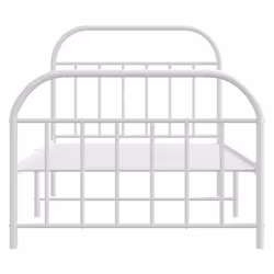 vidaXL Metal Bed Frame Bedroom Bed Base Bedstead Metal Matress Foundation - white, 100 x 190/with headboard & footboard - Additional view 5