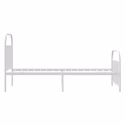vidaXL Metal Bed Frame Bedroom Bed Base Bedstead Metal Matress Foundation - white, 100 x 190/with headboard & footboard - Additional view 6