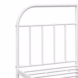 vidaXL Metal Bed Frame Bedroom Bed Base Bedstead Metal Matress Foundation - white, 183 x 213/with headboard & footboard - Additional view 8