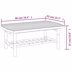 vidaXL Garden Coffee Table Outdoor Table Patio Dining Sofa Couch Table Bamboo - Additional view 6