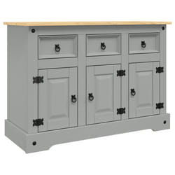 vidaXL Sideboard Cupboard Hall Highboard Corona Grey Solid Wood Mexican Pine