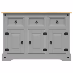vidaXL Sideboard Cupboard Hall Highboard Corona Grey Solid Wood Mexican Pine