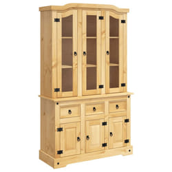 vidaXL Highboard Sideboard Cupboard Side Cabinet Brown Solid Wood Me Pine Corona